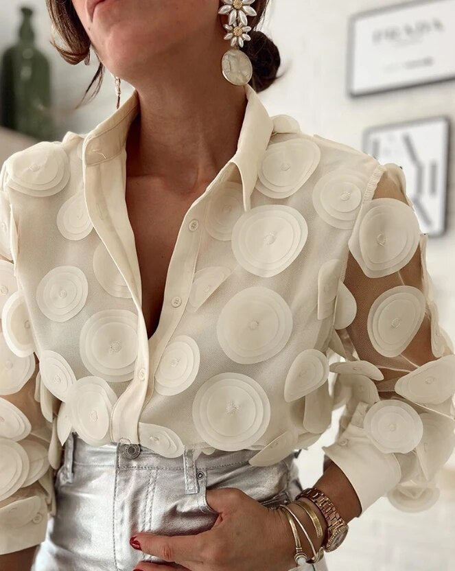 Anyaia | Dames vintage blouse met bloemenprint – lichte boho elegante casual top