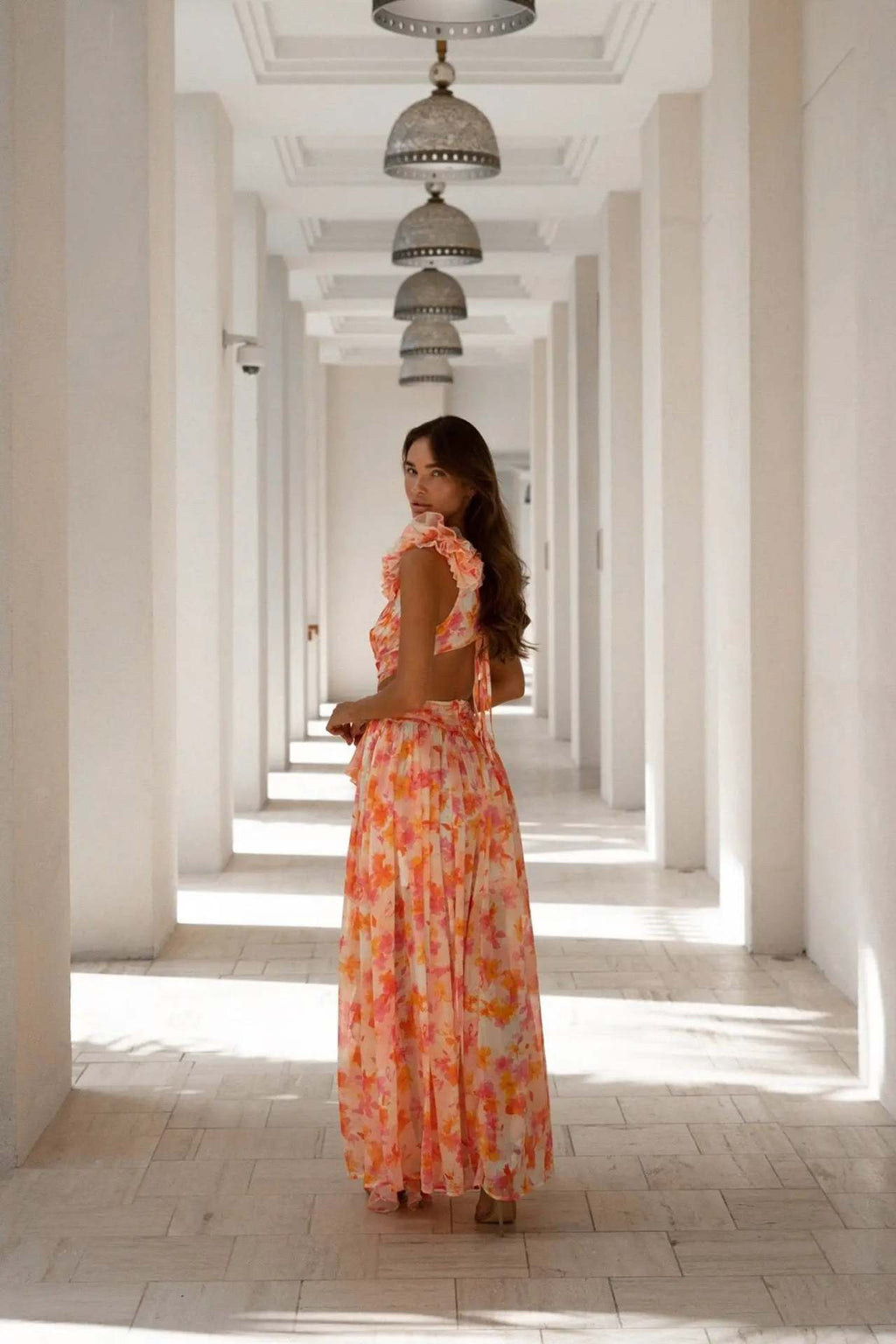 Liana | Maxi-jurk met bloemenprint voor dames – boho elegante lange zomerjurk