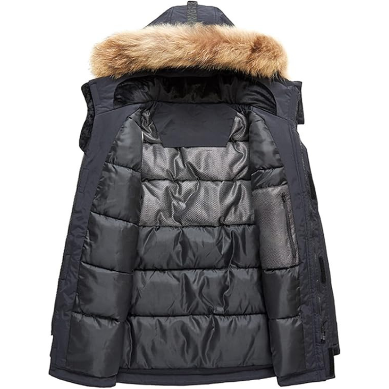 Marnik | Winterparka met capuchon – geïsoleerde, waterafstotende jas met capuchon met bontrand