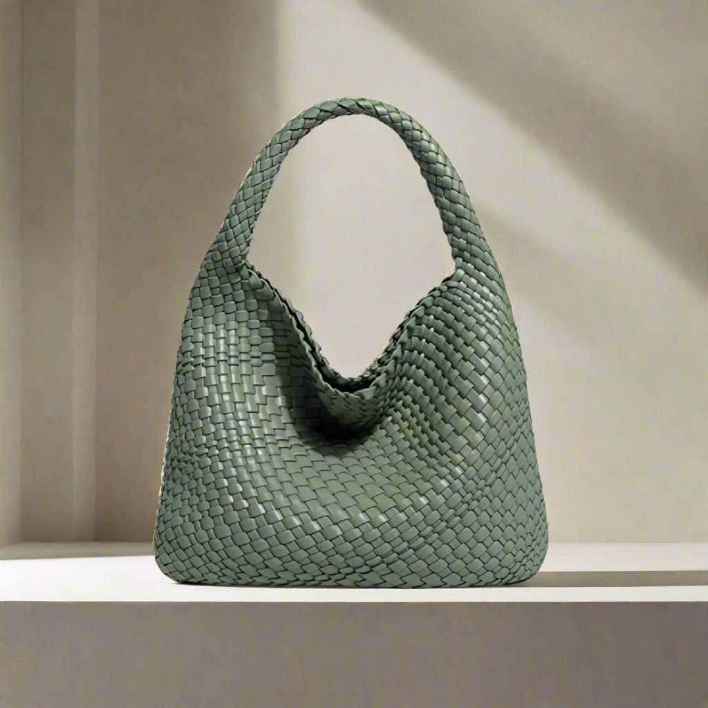 Luxora | Zachte leren bucket bag voor dames – Handgemaakte geweven luxe schoudertas