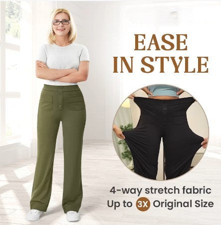 Brivana | Hoge taille stretchbroek voor dames – Slim fit pull-on broek voor comfort de hele dag door