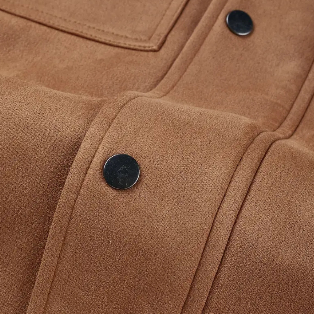 Zallan | Suède leren trenchcoat voor heren – Warm gevoerde winterjas, klassieke lange overjas