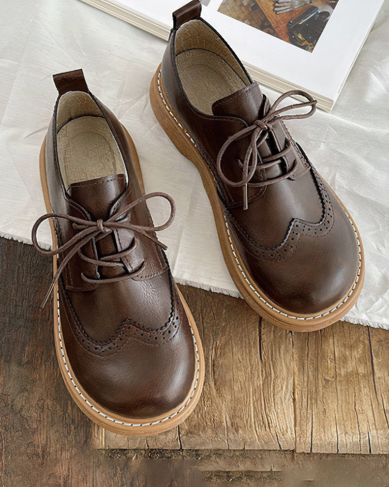 Laya | Klassieke Oxford schoenen voor dames – retro platte veterschoenen