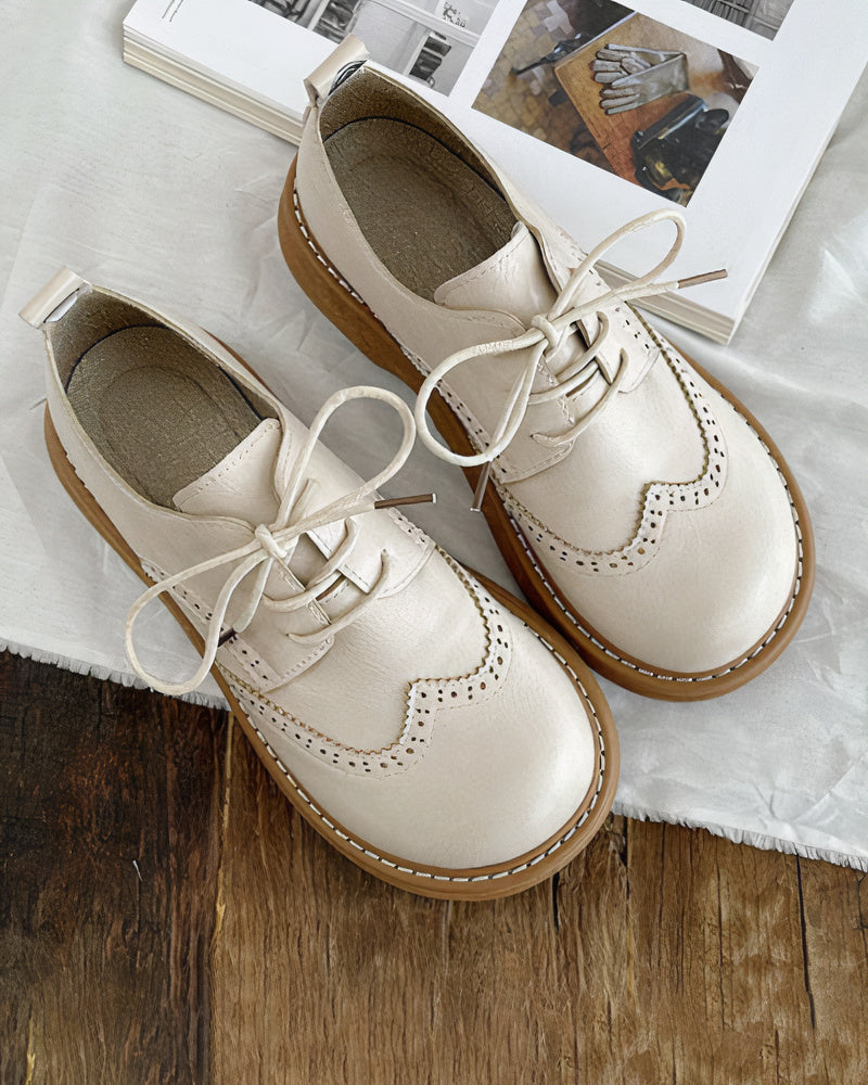 Laya | Klassieke Oxford schoenen voor dames – retro platte veterschoenen