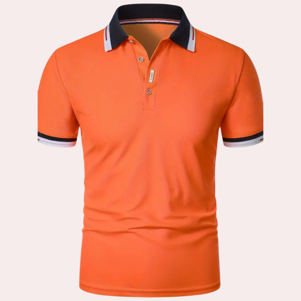 Lucivar | Polo orange décontracté pour homme – T-shirt à manches courtes en coton pour l'été