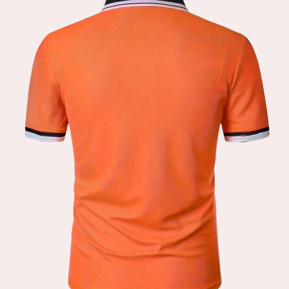 Lucivar | Polo orange décontracté pour homme – T-shirt à manches courtes en coton pour l'été