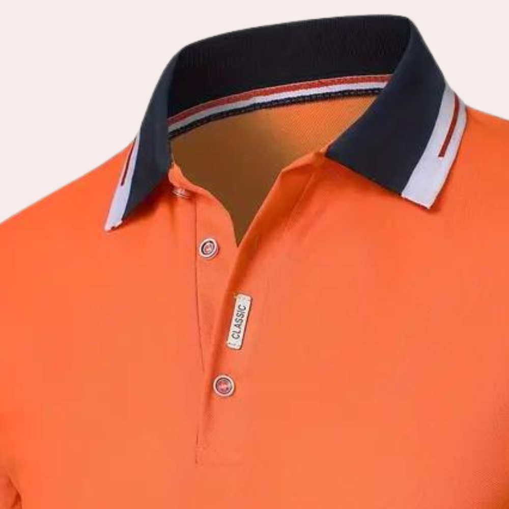 Lucivar | Polo orange décontracté pour homme – T-shirt à manches courtes en coton pour l'été