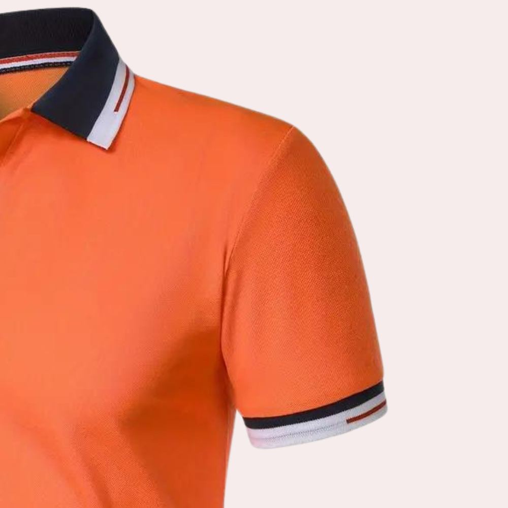 Lucivar | Polo orange décontracté pour homme – T-shirt à manches courtes en coton pour l'été