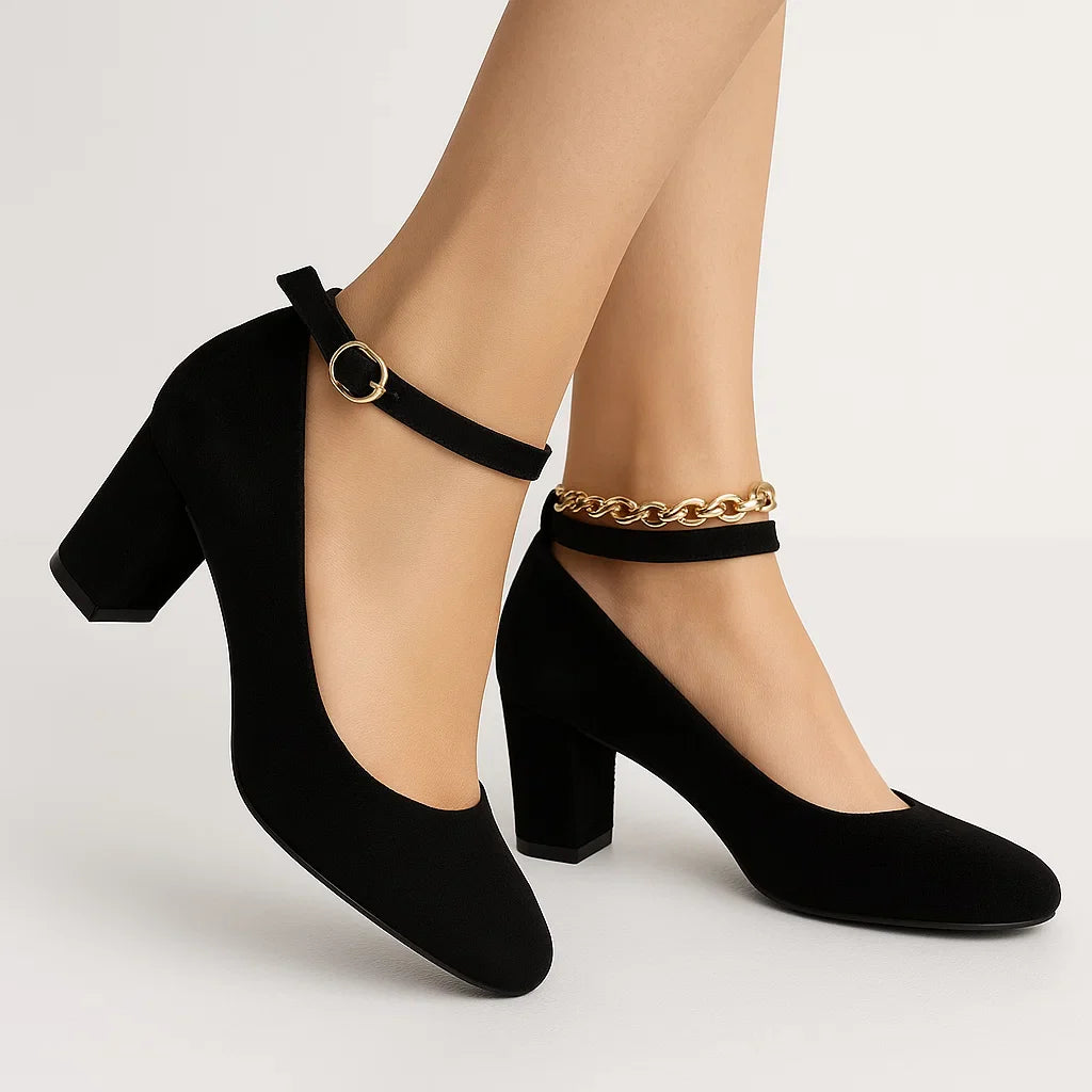 Veloura | Escarpins Mary Jane pour femme – élégants talons carrés, chaussures habillées confortables, bout rond