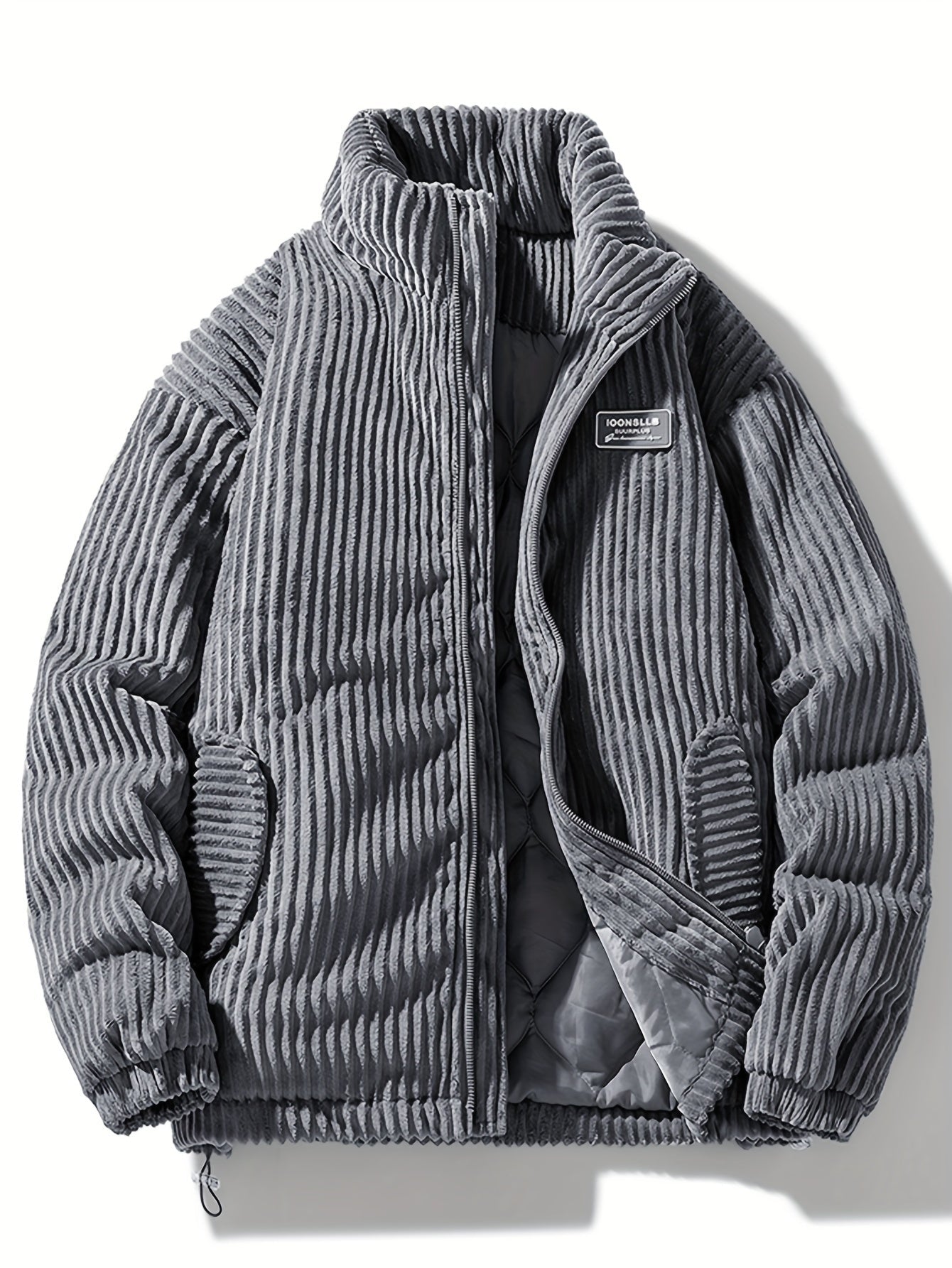 Stanislav | Herren-Cordjacke, wattierter, warmer Wintermantel, Stehkragen, lässiger Outdoor-Stil