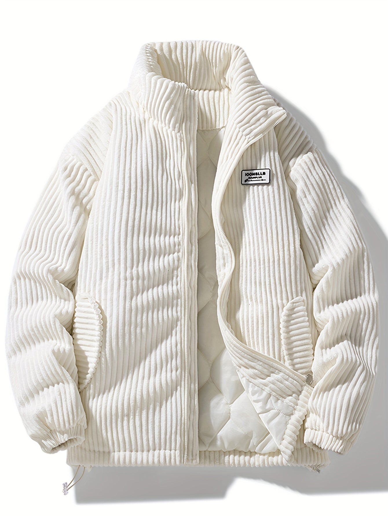 Stanislav | Herren-Cordjacke, wattierter, warmer Wintermantel, Stehkragen, lässiger Outdoor-Stil