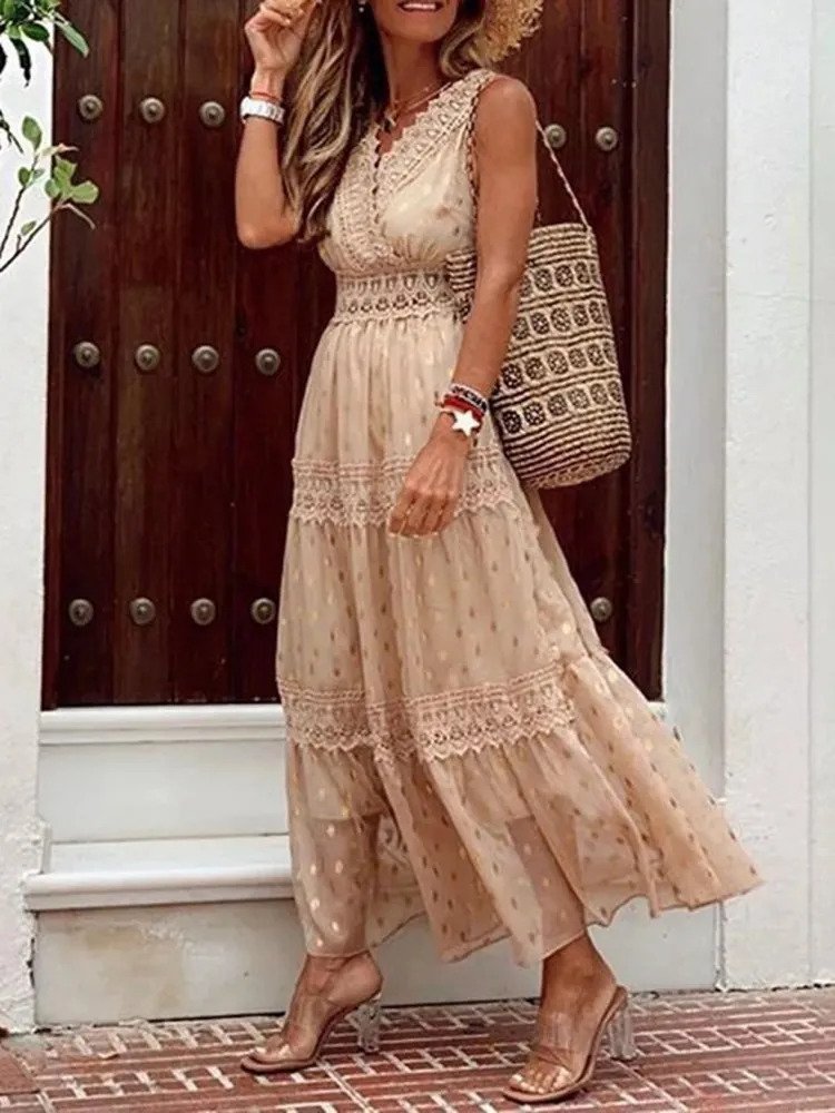 Fayra | Boho maxi-jurk voor dames – zwierige lange zomerjurk
