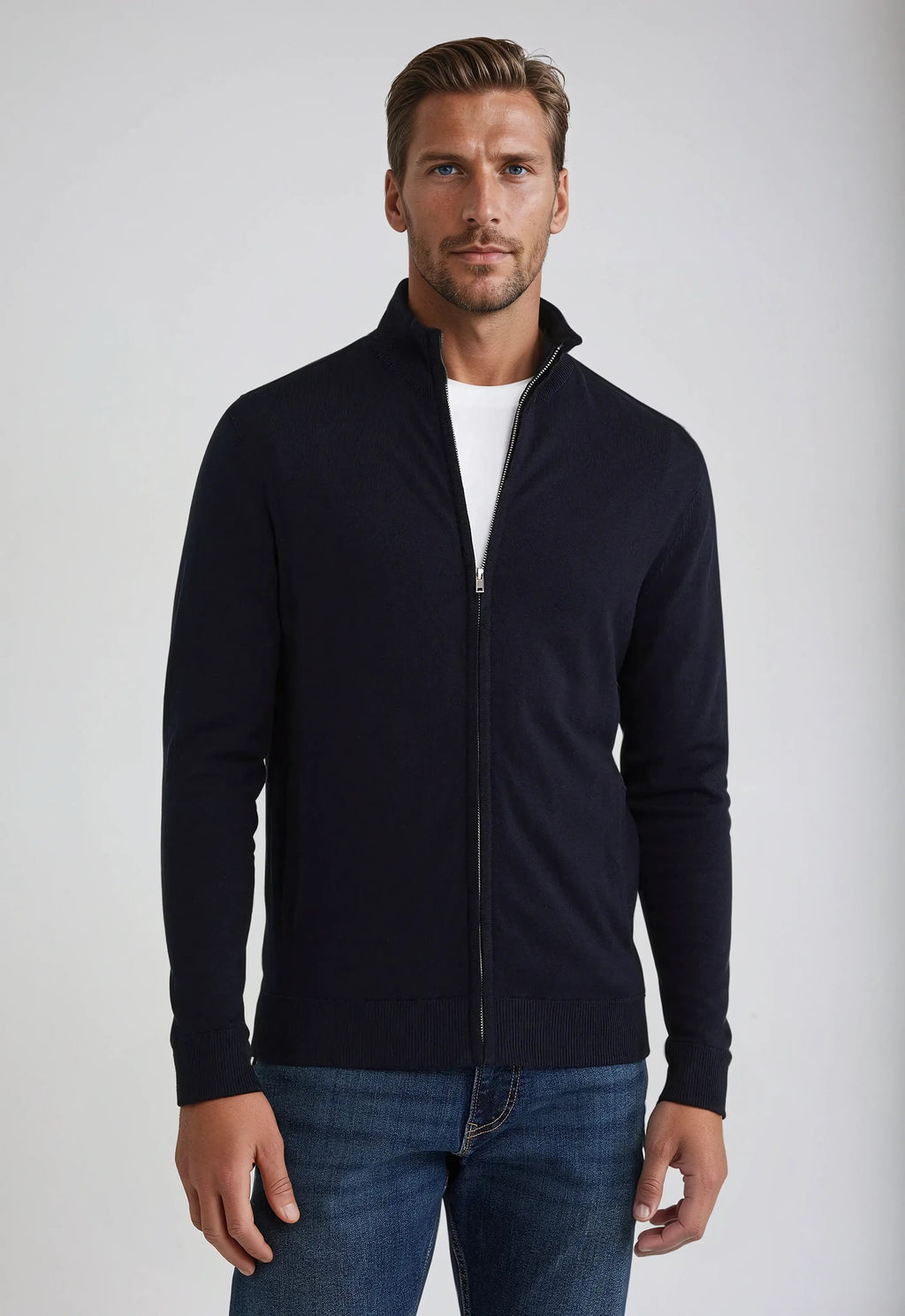 Zandrel | Pull zippé pour homme – Cardigan en maille chaude et décontractée, pull léger