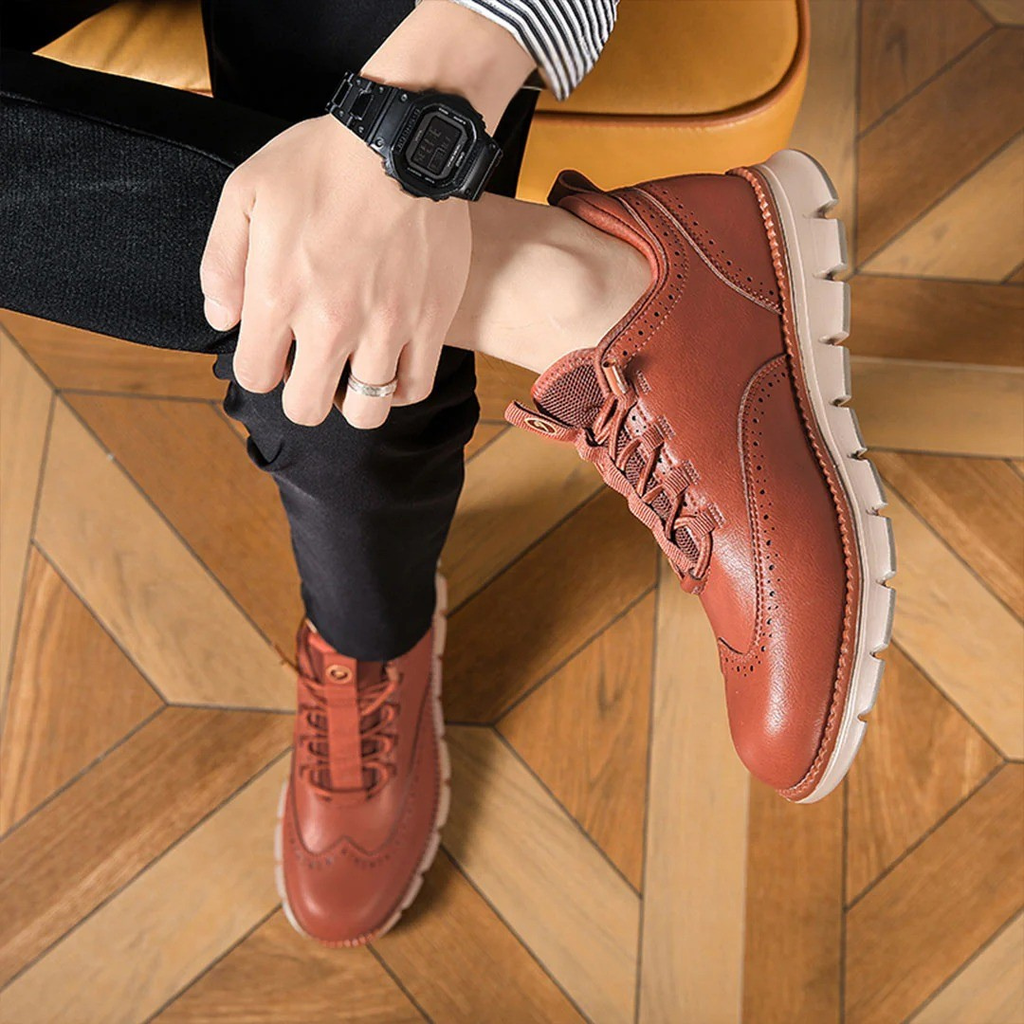 Apex | Heren schoenen van echt leer met veters, elegante zakelijke en smart casual schoenen