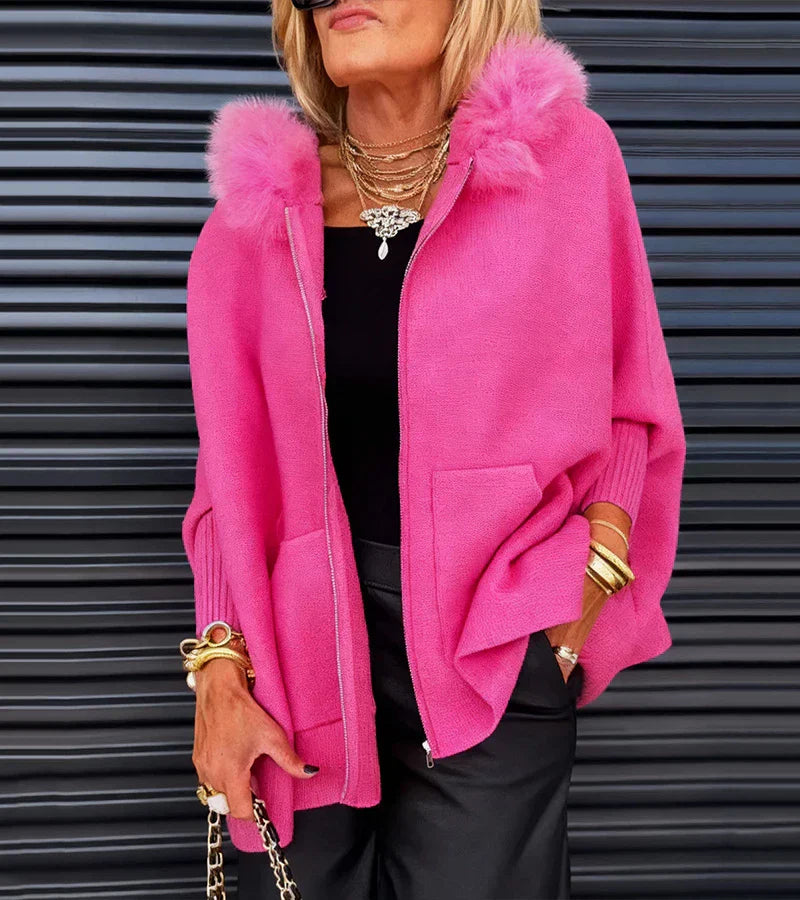 Zoria | Casual jas met capuchon voor dames – kraag van imitatiebont, lichtgewicht warme winterjas