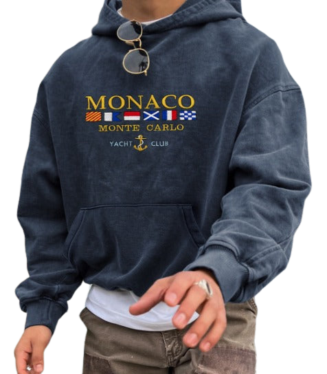 Zevar | Heren-hoodie met Monaco Yacht Club-logo – Old Money-stijl