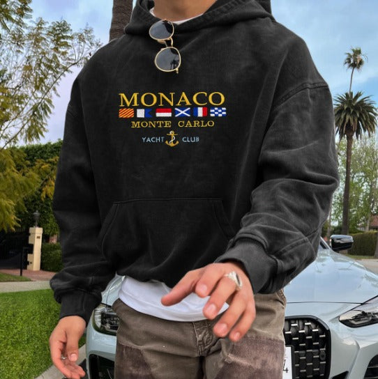 Zevar | Heren-hoodie met Monaco Yacht Club-logo – Old Money-stijl