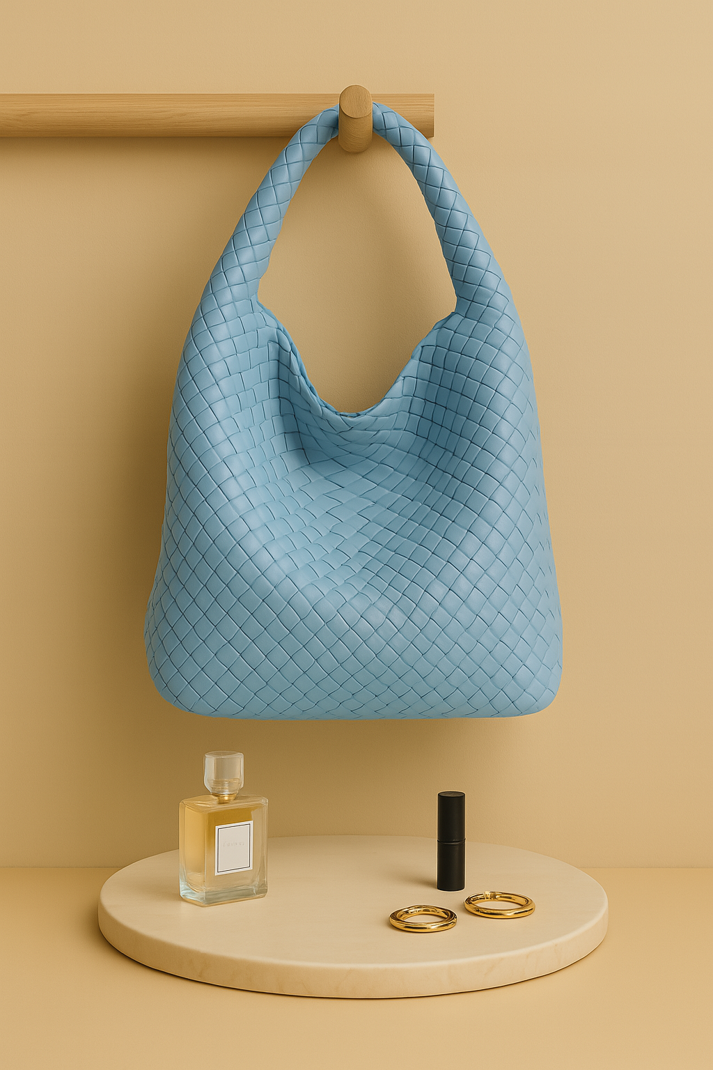 Luxora | Sac seau en cuir souple pour femme – Sac bandoulière de luxe tissé à la main 