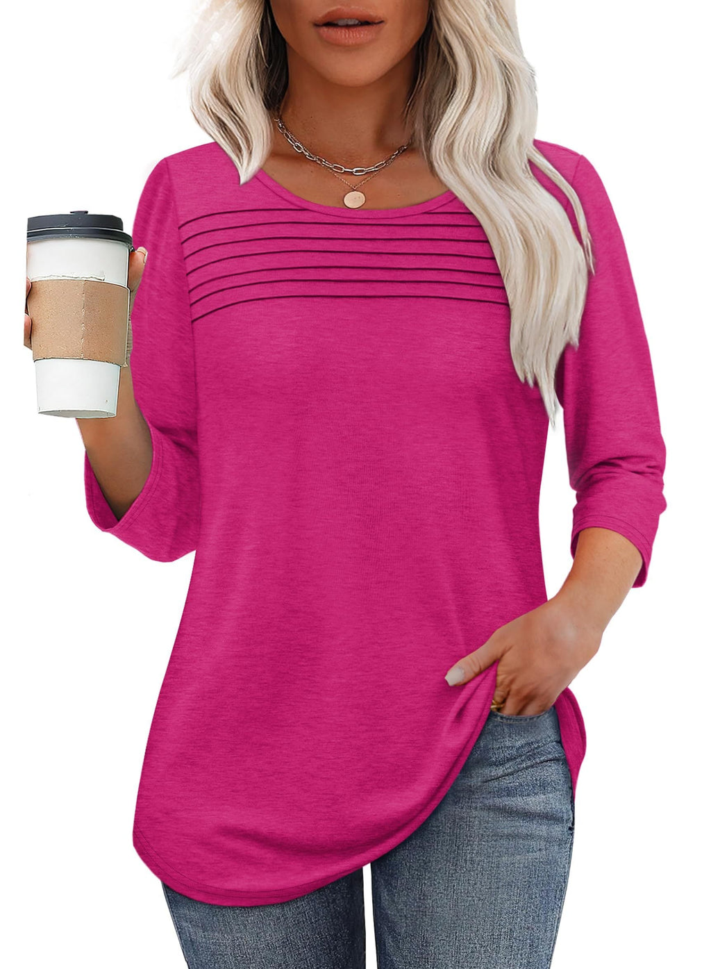 Yaryne | Stijlvol geplooid damesoverhemd – Elegante, casual blouse