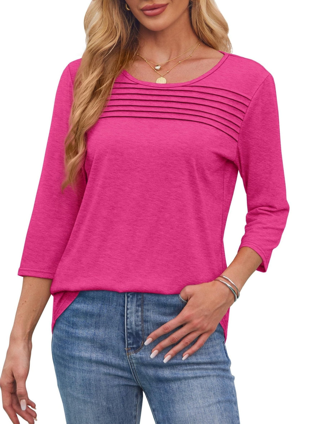 Yaryne | Stijlvol geplooid damesoverhemd – Elegante, casual blouse
