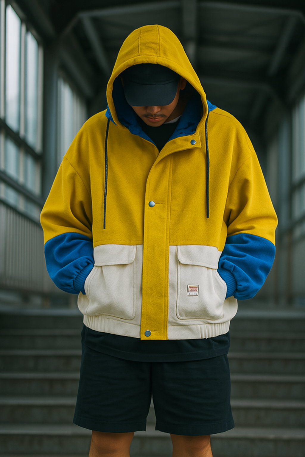 Arion | Veste en velours côtelé rétro trois tons – Vêtements d'extérieur vintage color-block