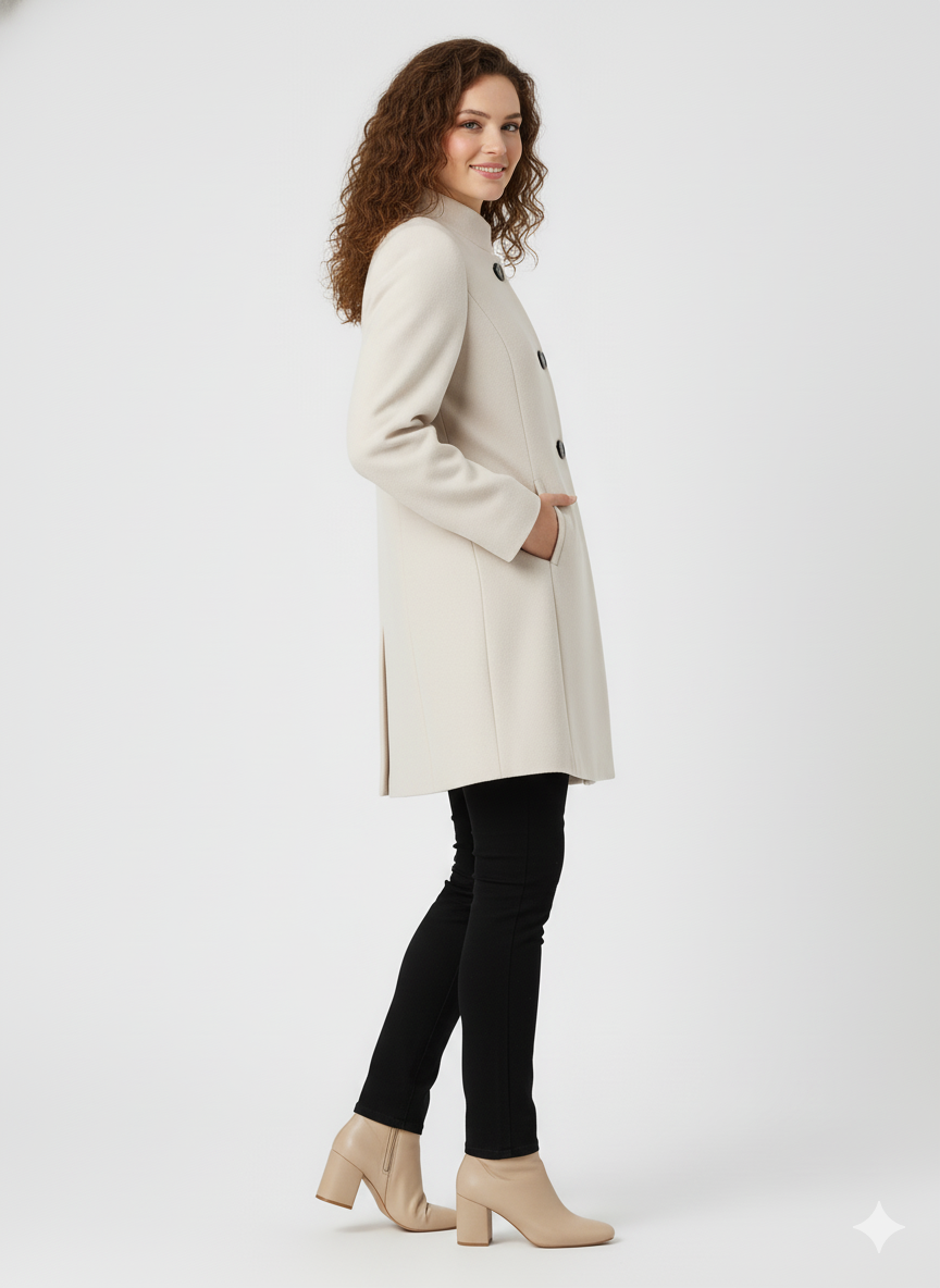 Talyra | Manteau d'hiver élégant pour femme – fermeture boutonnée classique, poches stylées et fonctionnelles