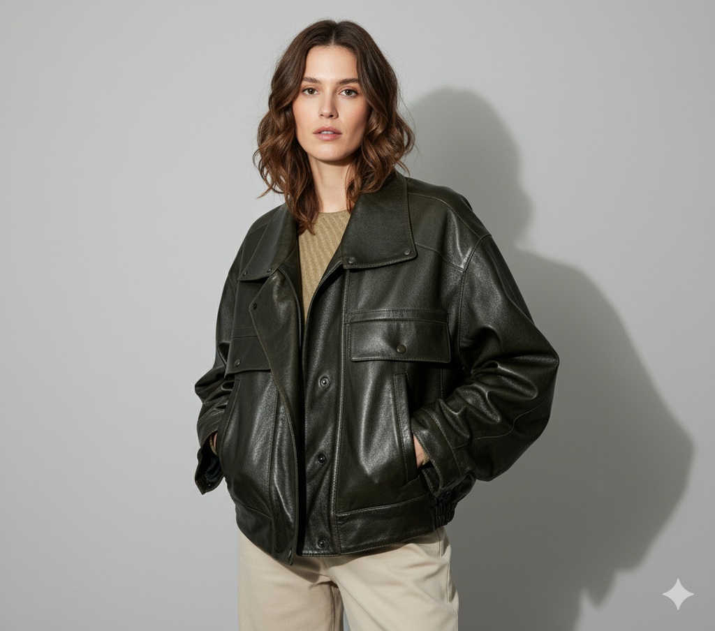 Cynelle | Veste multifonctionnelle en similicuir pour femme – Vêtement d'extérieur chaud et décontracté