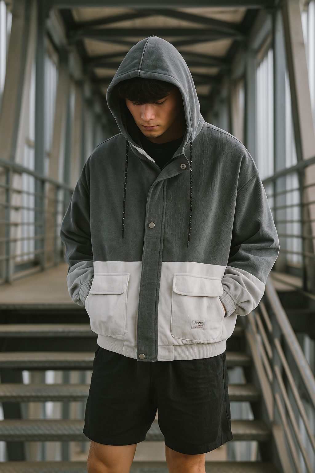 Arion | Veste en velours côtelé rétro trois tons – Vêtements d'extérieur vintage color-block