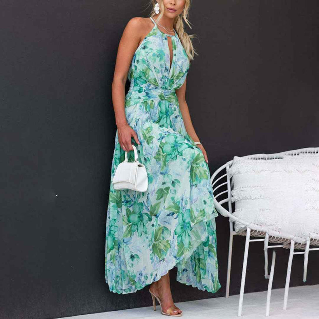 Evony | Zomerse maxi-jurk voor dames – soepelvallend met bloemenprint