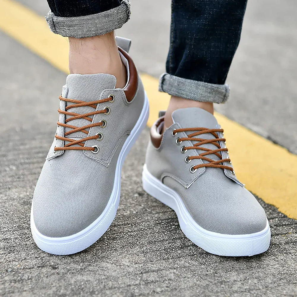 Arkalon | Canvas sneakers voor heren – Casual vetersneakers