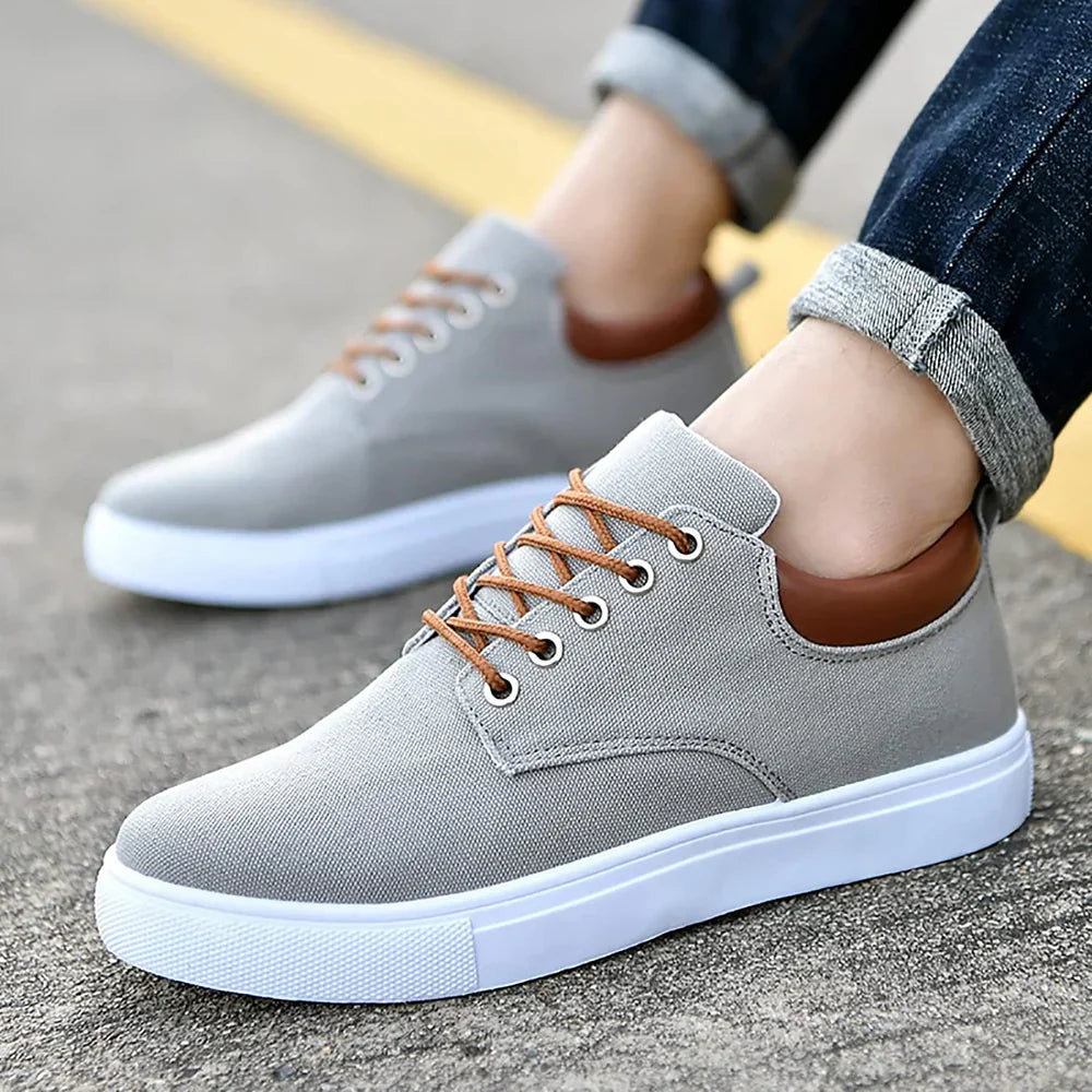 Arkalon | Canvas sneakers voor heren – Casual vetersneakers