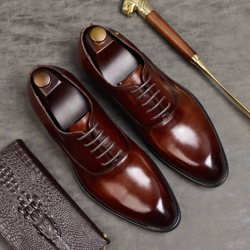 Marton | Chaussures habillées Oxford en cuir pour hommes - Chaussures classiques formelles en cuir