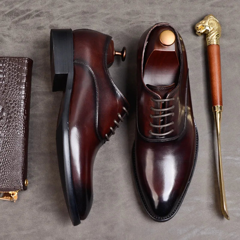Marton | Chaussures habillées Oxford en cuir pour hommes - Chaussures classiques formelles en cuir
