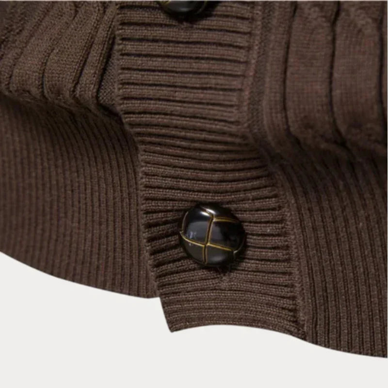 Zorik | Herenvest met knopen – Comfortabele gebreide trui, casual top met lange mouwen om in laagjes te dragen