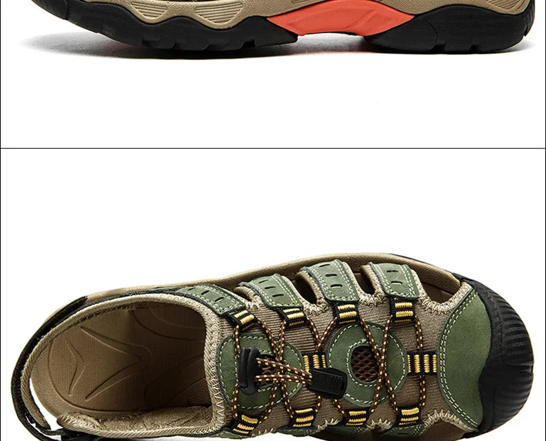 ComforTrek | Sandales en cuir pour hommes - chaussures d'été résistantes et respirantes