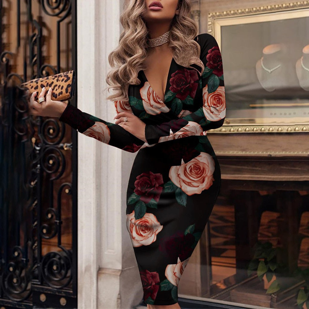 Mirevra | Dames V-hals cocktailjurk – elegante formele avondjurk