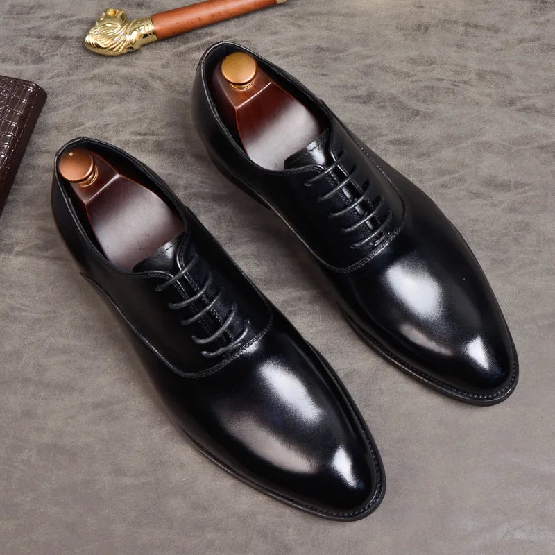 Marton | Chaussures habillées Oxford en cuir pour hommes - Chaussures classiques formelles en cuir