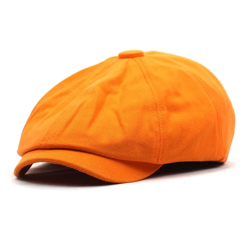 Yelyne | Katoenen newsboy-pet – Klassieke platte pet, ademende vintage bakkerspet