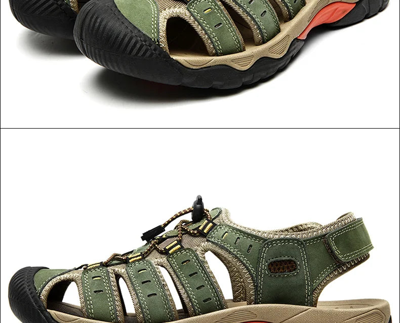 ComforTrek | Sandales en cuir pour hommes - chaussures d'été résistantes et respirantes