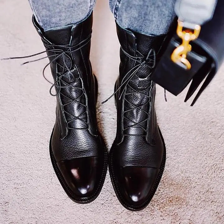 Bootelle | Hochwertige Schnürstiefel aus Leder für Damen – Bequeme, modische und hochwertige Schuhe