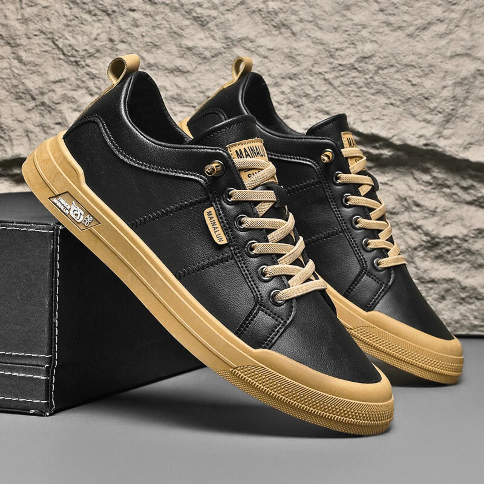 Fintan | Leren sneakers voor heren – Strak stedelijk ontwerp, lichtgewicht en ademend comfort