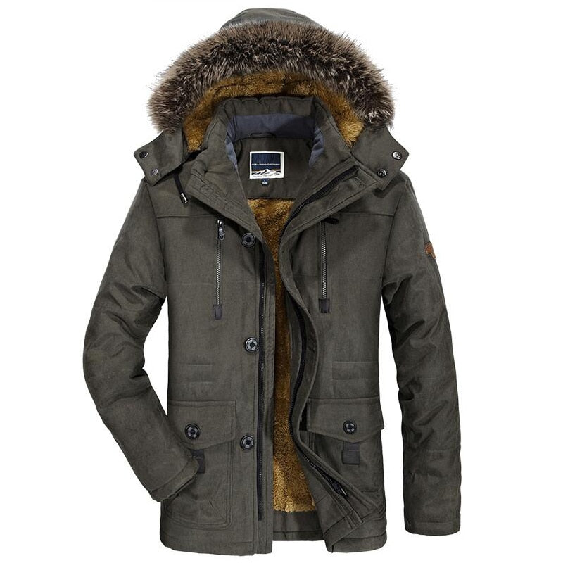 Emerion | Warme Winterjacke für Herren mit Pelzkragen – dick gefütterte Jacke für kaltes Wetter, lässige Outdoor-Jacke