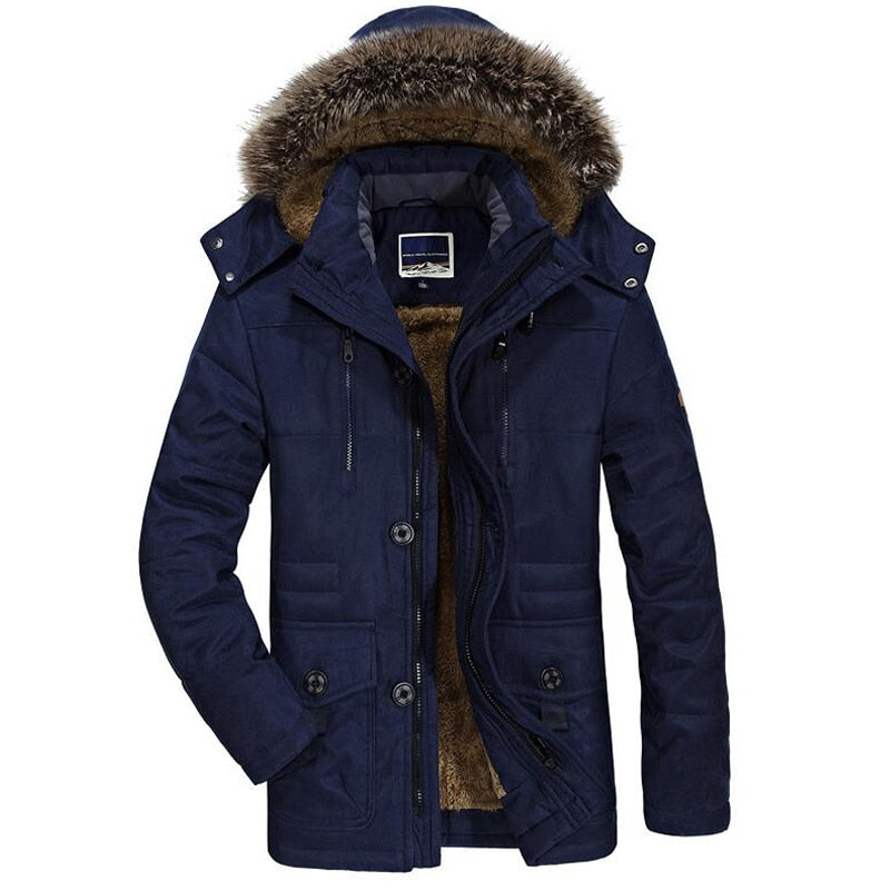 Emerion | Warme Winterjacke für Herren mit Pelzkragen – dick gefütterte Jacke für kaltes Wetter, lässige Outdoor-Jacke