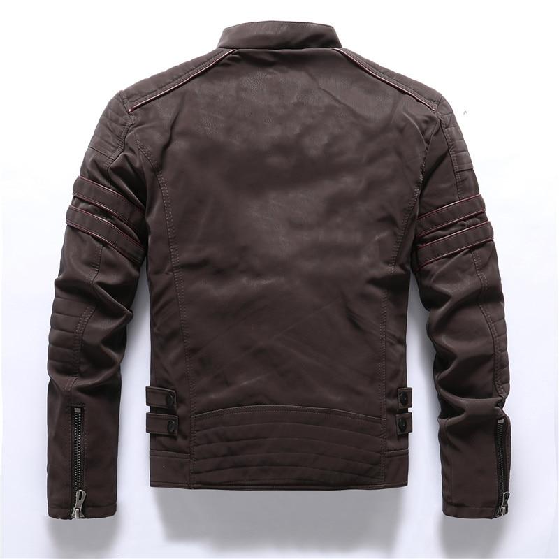 Petter | Herren-Motorradjacke, Motorradjacke aus PU-Leder mit Reißverschlusstaschen, lässige Oberbekleidung