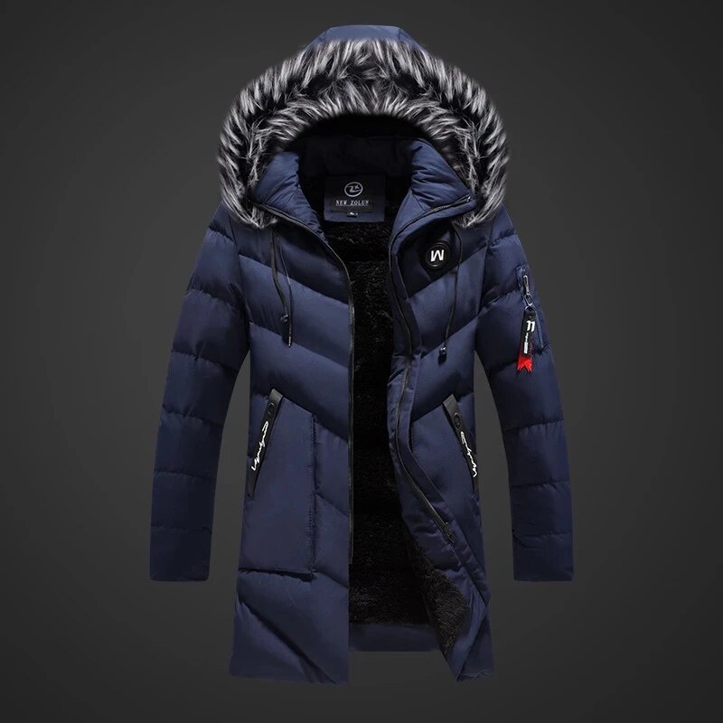 Thibault | Doudoune d'hiver matelassée pour homme, chaude et imperméable à col en fourrure, style décontracté