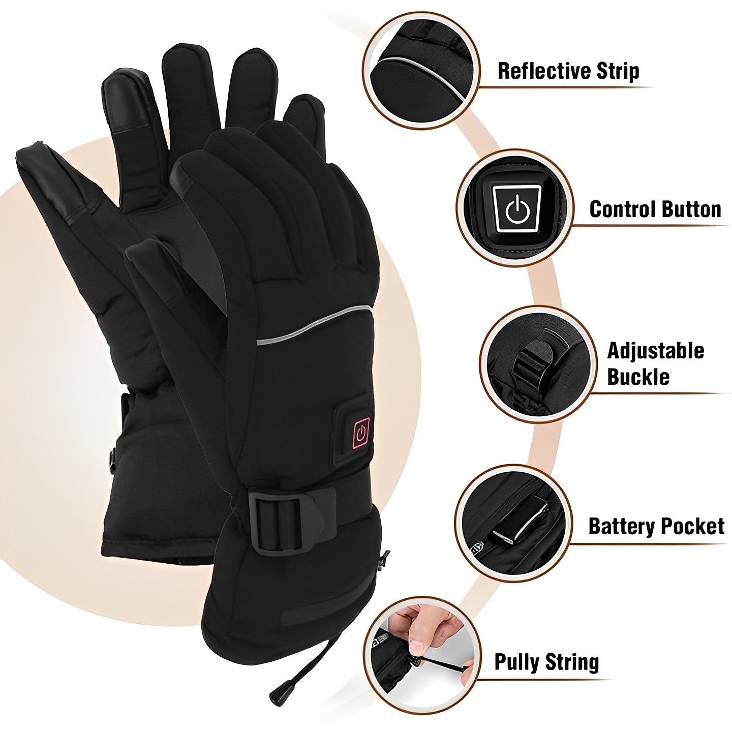 ThermoGlove | Beheizbare Handschuhe – Elektrische Winterhandschuhe zum Skifahren, Schneemobilfahren und für Arbeiten im Freien