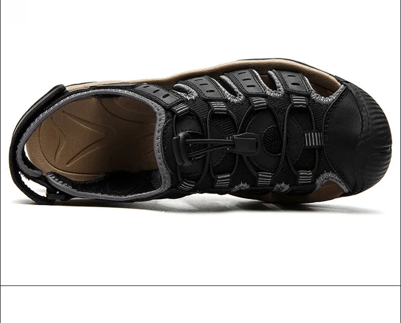 ComforTrek | Sandales en cuir pour hommes - chaussures d'été résistantes et respirantes