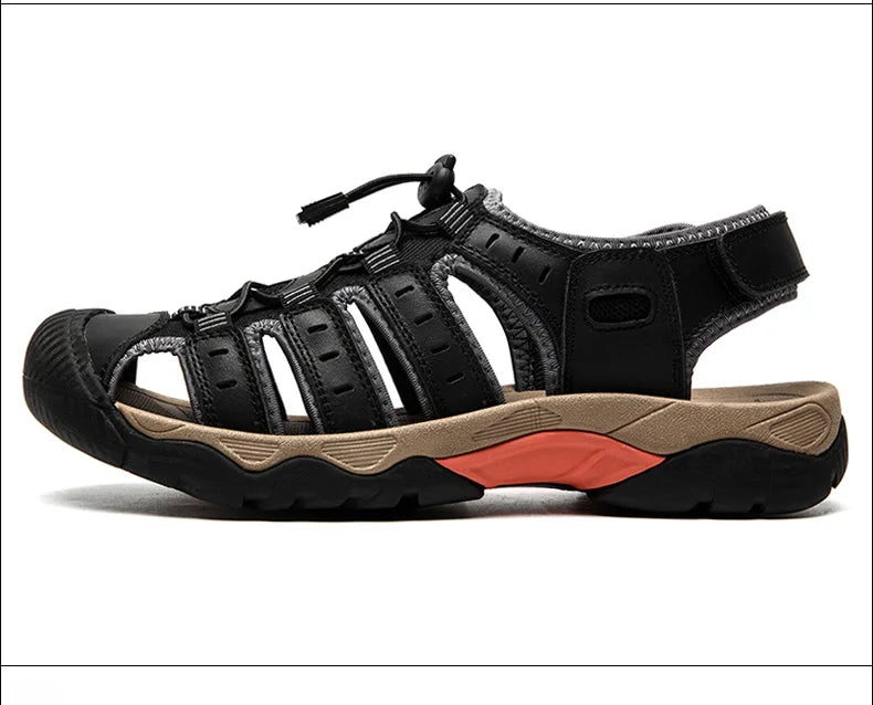 ComforTrek | Sandales en cuir pour hommes - chaussures d'été résistantes et respirantes