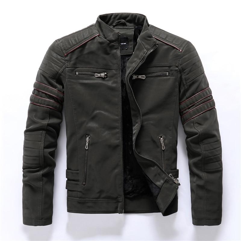 Petter | Herren-Motorradjacke, Motorradjacke aus PU-Leder mit Reißverschlusstaschen, lässige Oberbekleidung