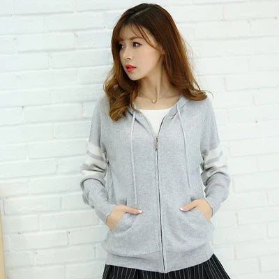 Yrska | Luxuriöser Damen-Hoodie mit durchgehendem Reißverschluss, weiches Strickmaterial, lässiger Winterpullover